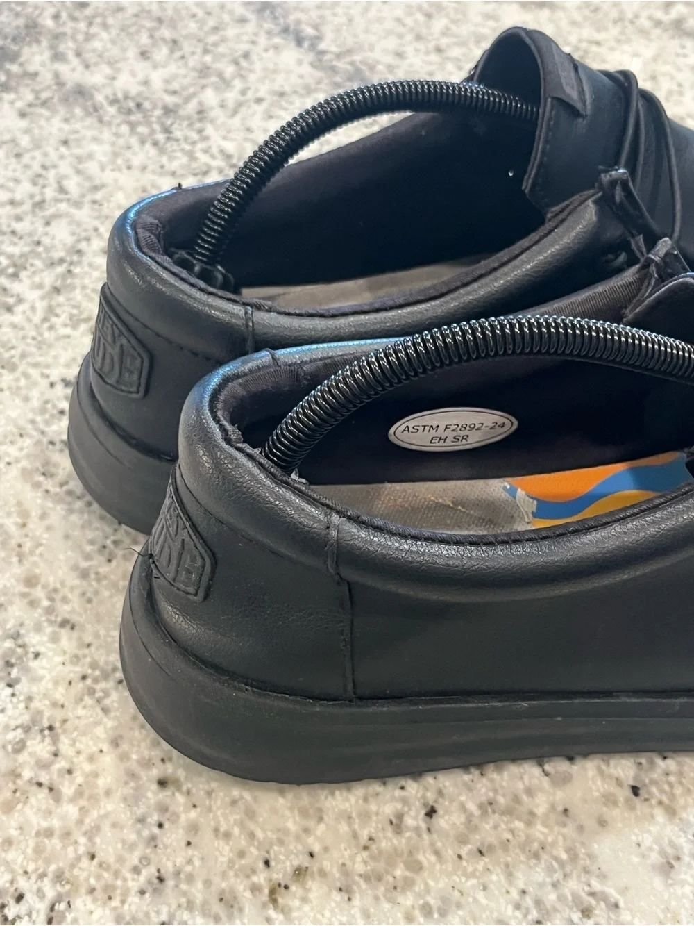 Hey Dude Men’s Size 10 Wally Work CE Slip-On Lightweight CE Black Work Shoes